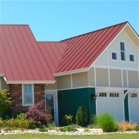 Red Exterior Home with a Metal Roof Ideas 